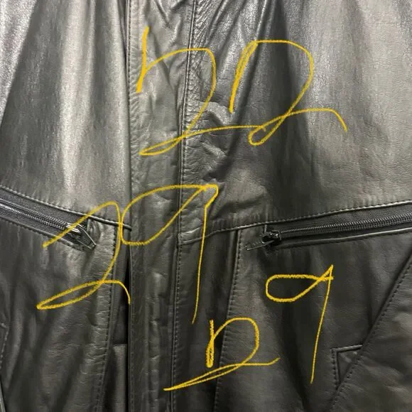 Clipper Mist By London Fog Black Leather Men’s Bomber Jacket Size M Aviator 90’s - Picture 10 of 10